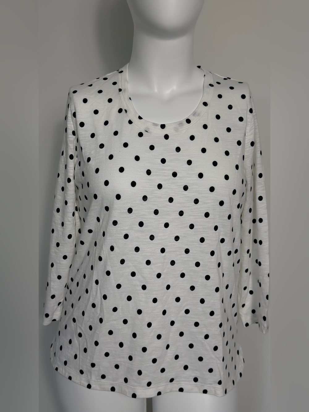 Chico’s NWT Polka Dot Cotton Slub Top Size 2 Large